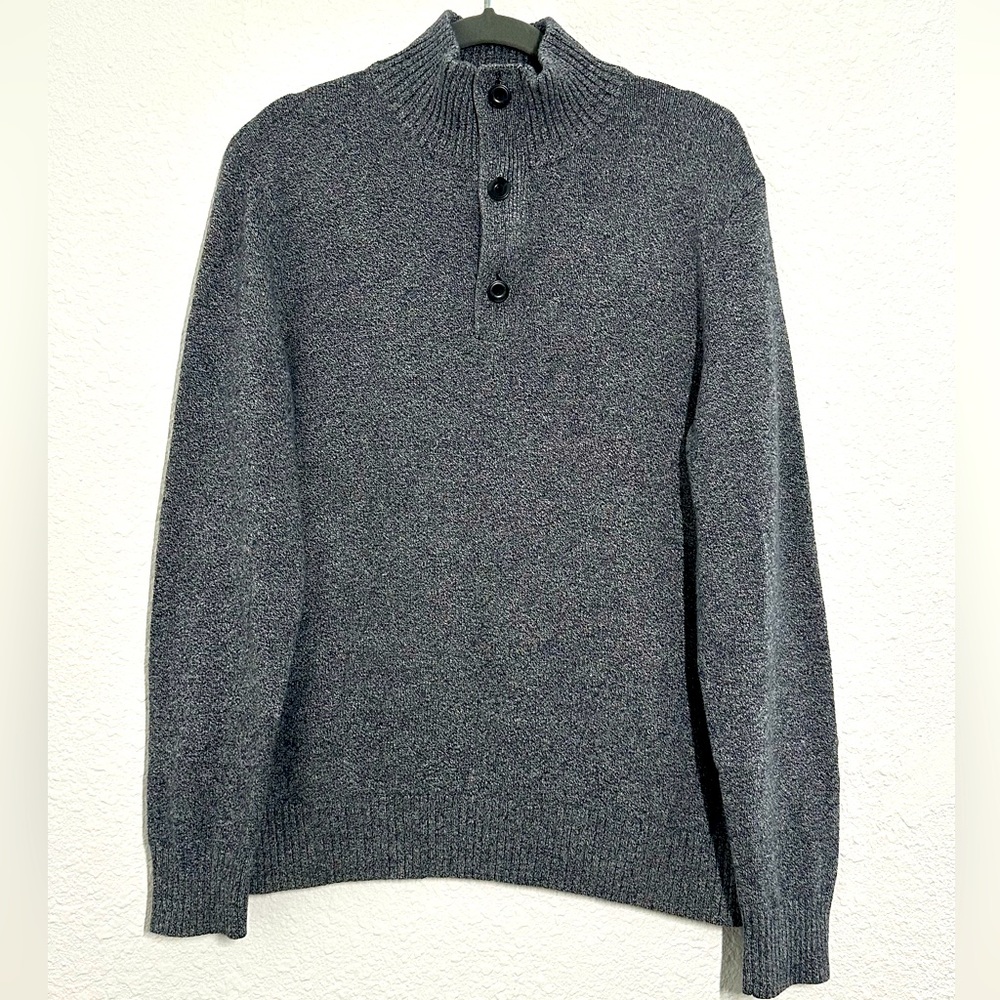 American Eagle Men's Turtleneck Knitted Sweater with Zipper and Buttons